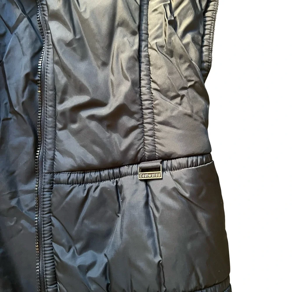 Edelweiss Black Puffer Vest Medium Unisex